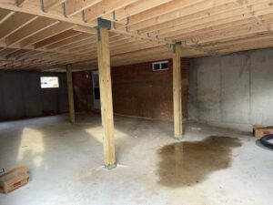 Framing the walls of the room addition