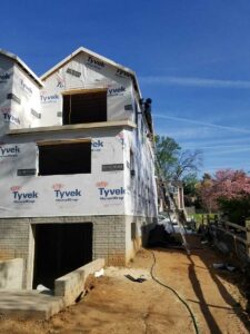 Completing the framing of the room addition - Back Exterior