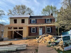 Completing the framing of the room addition - Front Exterior