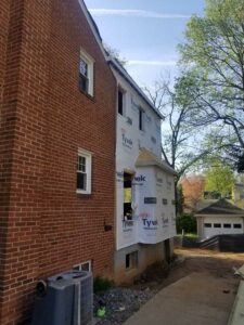 Completing the framing of the room addition - Side Exterior