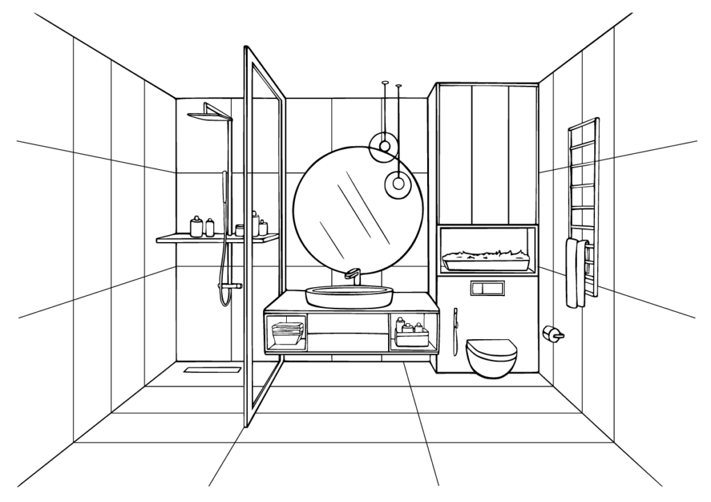 Accessible Bathroom Drawing