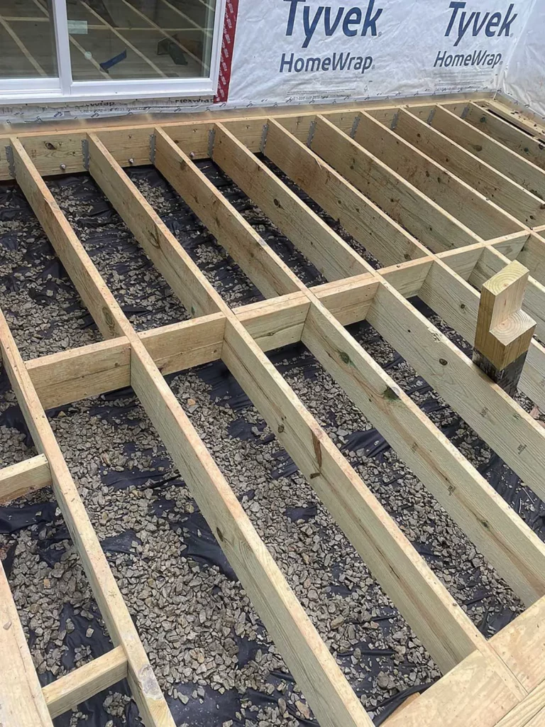 kings park queen remodel in progress exterior deck