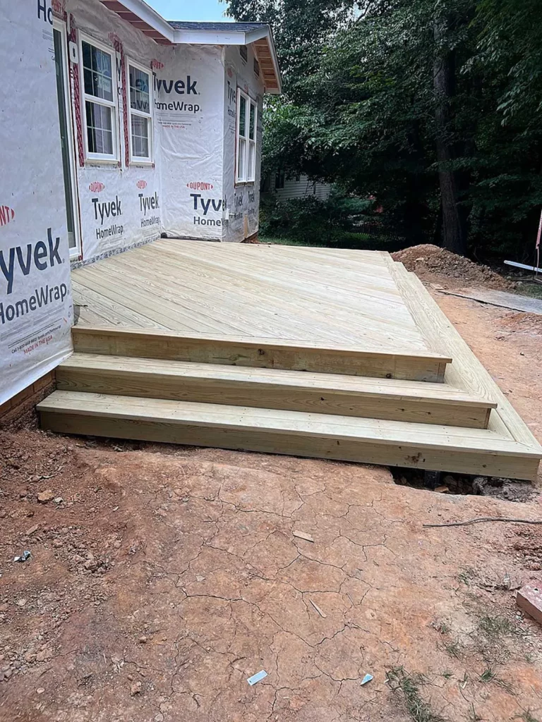 kings park queen remodel in progress exterior deck