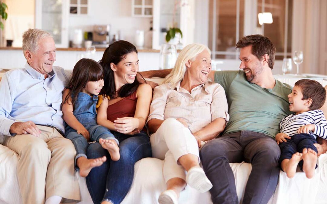 family on couch